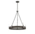 Tripoli 5-Light Chandelier in Mottled Zinc with Gray Rattan