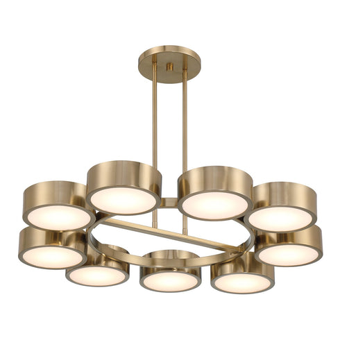 Talamanca 9-Light LED Chandelier in Noble Brass by Breegan Jane