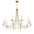 Mayfair 10-Light Chandelier in Warm Brass and Chrome