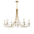 Mayfair 10-Light Chandelier in Warm Brass and Chrome