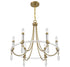 Mayfair 6-Light Chandelier in Warm Brass and Chrome