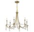 Mayfair 6-Light Chandelier in Warm Brass and Chrome