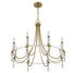 Mayfair 8-Light Chandelier in Warm Brass and Chrome