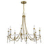 Mayfair 8-Light Chandelier in Warm Brass and Chrome