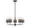 Granada 5-Light Chandelier in Gunsmoke with Gray Rattan