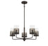 Granada 5-Light Chandelier in Gunsmoke with Gray Rattan