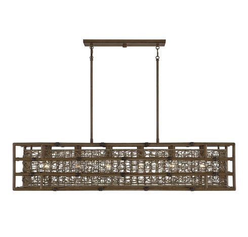 Treviso 6-Light Linear Chandelier in Grapevine