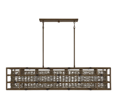 Treviso 6-Light Linear Chandelier in Grapevine