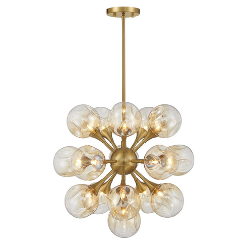 Matisse 16-Light Chandelier in Warm Brass