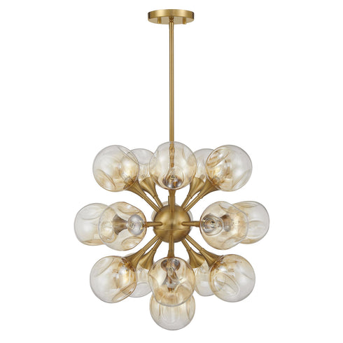 Matisse 16-Light Chandelier in Warm Brass