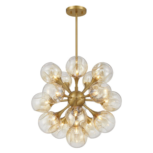 Matisse 16-Light Chandelier in Warm Brass