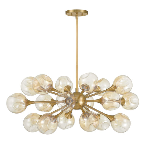 Matisse 18-Light Chandelier in Warm Brass