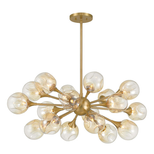 Matisse 18-Light Chandelier in Warm Brass