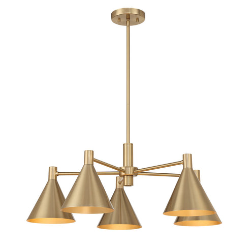 Pharos 5-Light Chandelier in Noble Brass by Breegan Jane