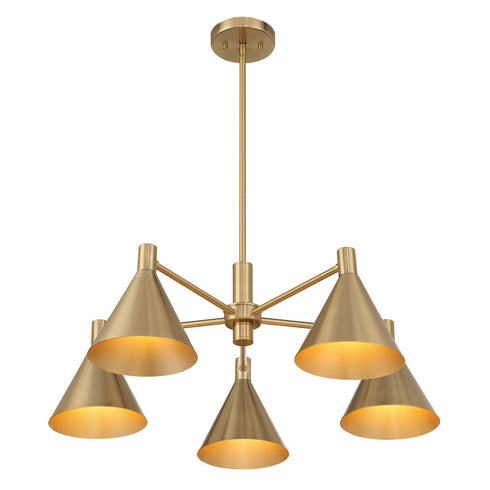 Pharos 5-Light Chandelier in Noble Brass by Breegan Jane