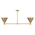 Pharos 2-Light Linear Chandelier in Noble Brass by Breegan Jane