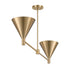Pharos 2-Light Linear Chandelier in Noble Brass by Breegan Jane