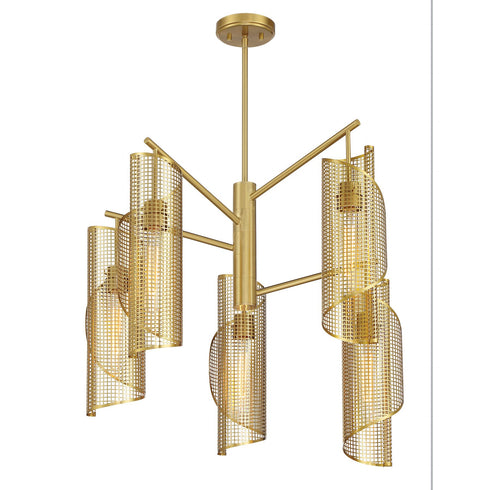 Hillbourne 5-Light Chandelier in Warm Brass