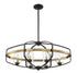 Kirkland 6-Light Linear Chandelier in English Bronze and Warm Brass