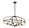 Kirkland 6-Light Linear Chandelier in English Bronze and Warm Brass