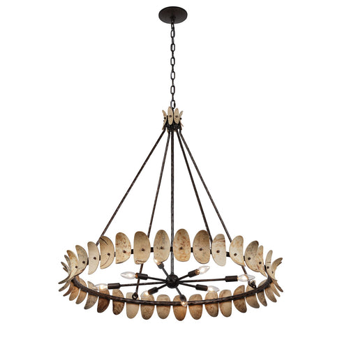 Monarch 8-Light Chandelier in Champagne Mist with Coconut Shell by Breegan Jane