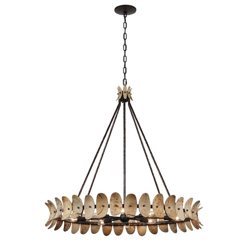 Monarch 8-Light Chandelier in Champagne Mist with Coconut Shell by Breegan Jane