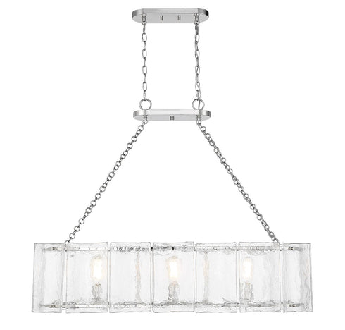 Genry 3-Light Linear Chandelier in Polished Nickel