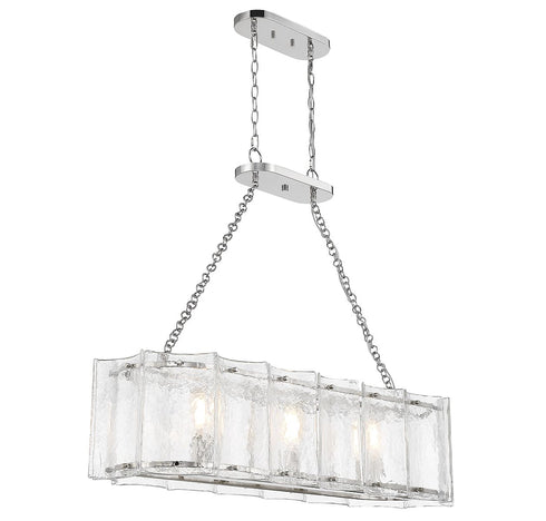 Genry 3-Light Linear Chandelier in Polished Nickel