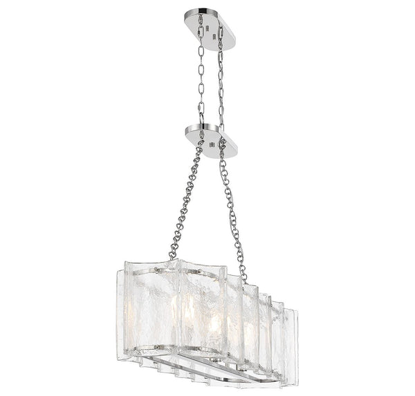 Genry 3-Light Linear Chandelier in Polished Nickel