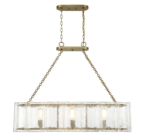 Genry 3-Light Linear Chandelier in Polished Nickel