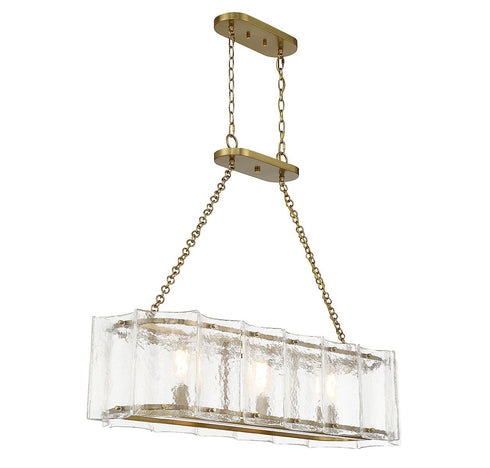 Genry 3-Light Linear Chandelier in Polished Nickel