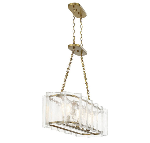 Genry 3-Light Linear Chandelier in Polished Nickel