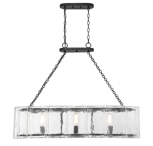 Genry 3-Light Linear Chandelier in Polished Nickel