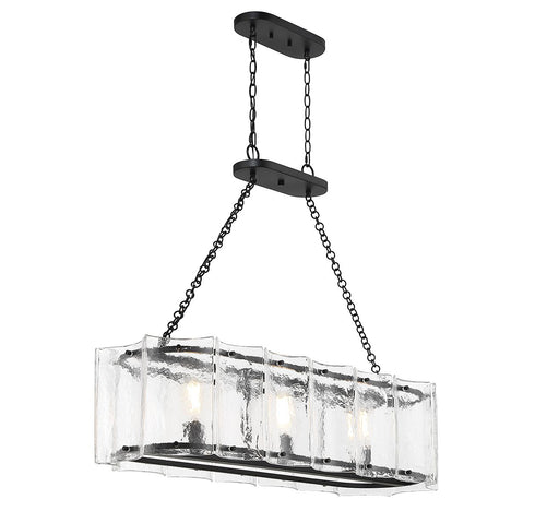 Genry 3-Light Linear Chandelier in Polished Nickel