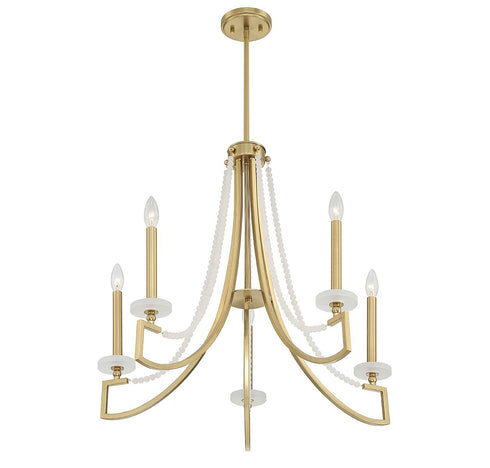 Helen 5-Light Chandelier in Warm Brass