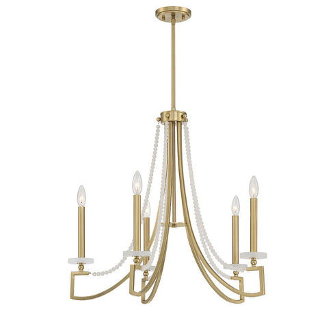 Helen 5-Light Chandelier in Warm Brass