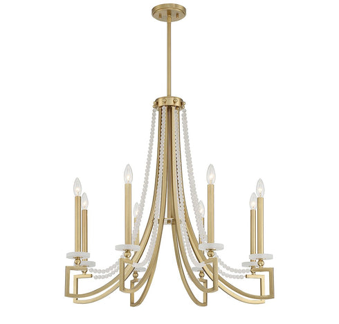 Helen 8-Light Chandelier in Warm Brass