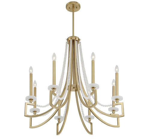 Helen 8-Light Chandelier in Warm Brass