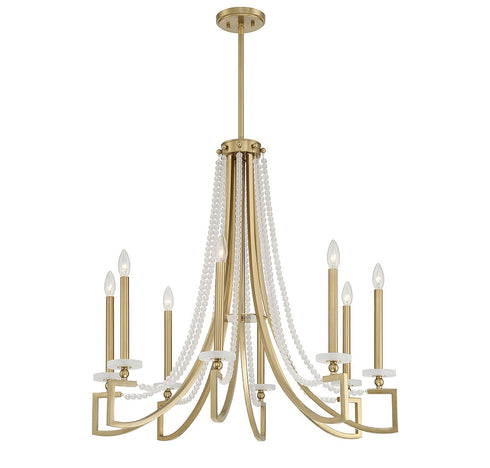 Helen 8-Light Chandelier in Warm Brass