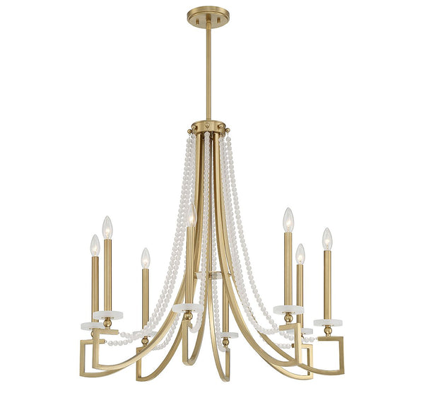 Helen 8-Light Chandelier in Warm Brass