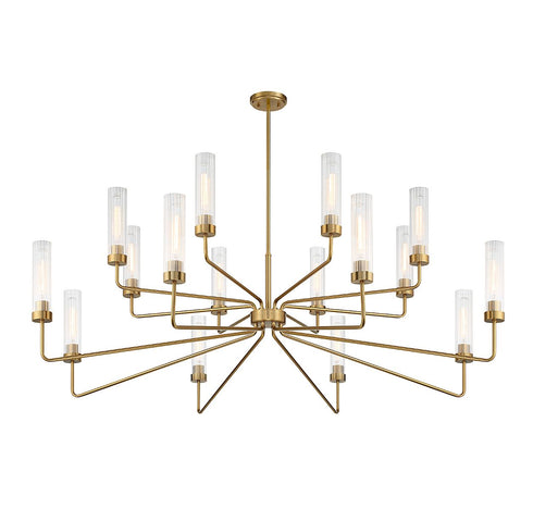 Baker 16-Light Chandelier in Warm Brass