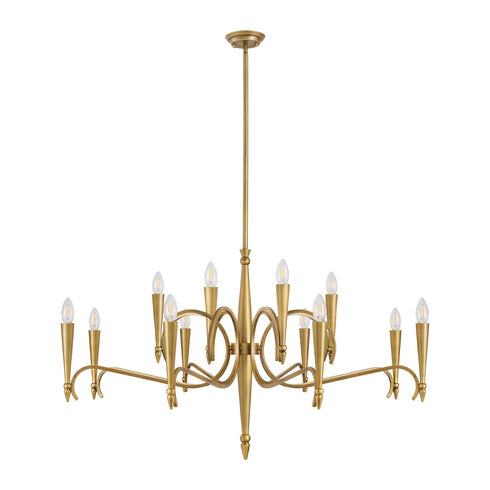 Tremont 12-Light Chandelier in Riviera Brass