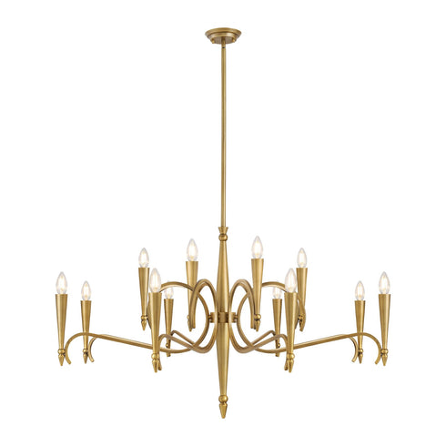 Tremont 12-Light Chandelier in Riviera Brass