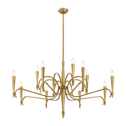 Tremont 12-Light Chandelier in Riviera Brass