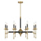 Consulate 8-Light Chandelier in Matte Black and Warm Brass