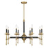Consulate 8-Light Chandelier in Matte Black and Warm Brass