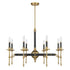 Consulate 8-Light Chandelier in Matte Black and Warm Brass