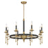 Consulate 8-Light Chandelier in Matte Black and Warm Brass