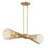 Longfellow 6-Light Linear Chandelier in Burnished Brass