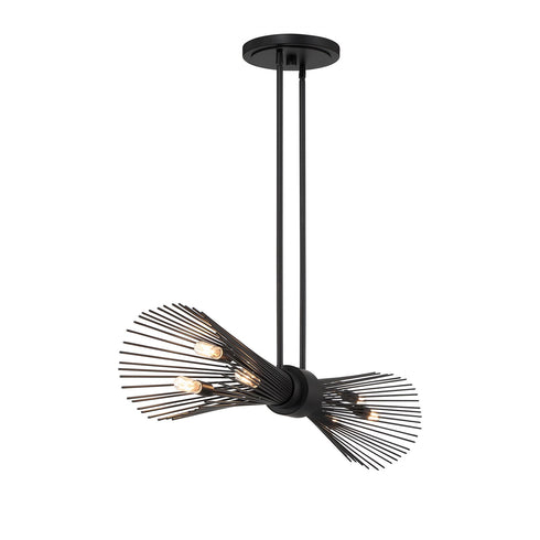 Longfellow 6-Light Linear Chandelier in Burnished Brass